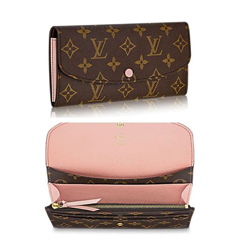 louis vuitton emilie wallet pink|black monogram louis vuitton wallet.